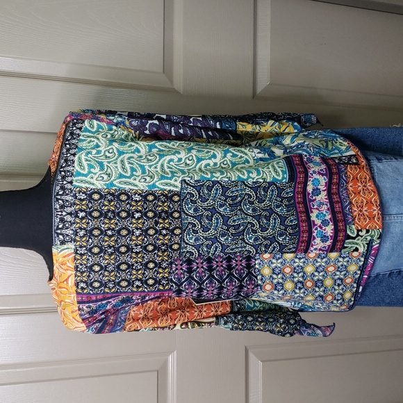 NWT Multiples Colorful Patchwork Women's Top Size Small - Picture 5 of 8
